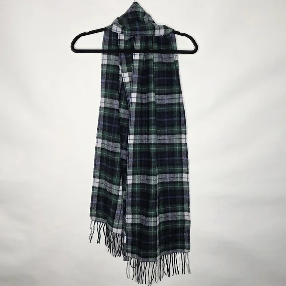 Cashmere Wool Plaid‎ Scarf Fringe Trim Oversized Warm Soft Cozy Tartan Wrap NEW