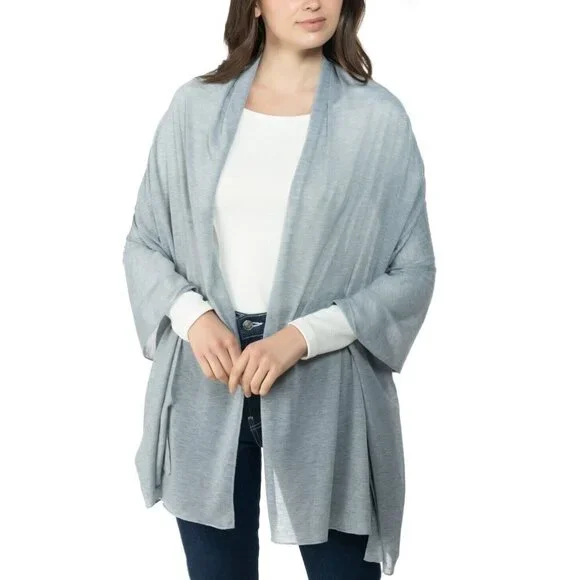 Jenni by Jennifer Moore Womens On Repeat Jersey Wrap Scarf Heather Gray $30 047‎