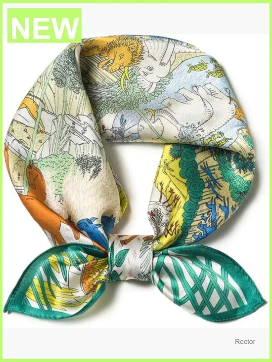 100% Mulberry Silk Scarf Square 21x21 Neck Scarf Unisex Gift Packed