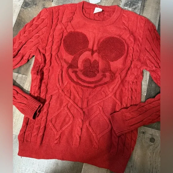 NWT Disney Parks Adult Soft Mickey Mouse‎ Sweater- Large