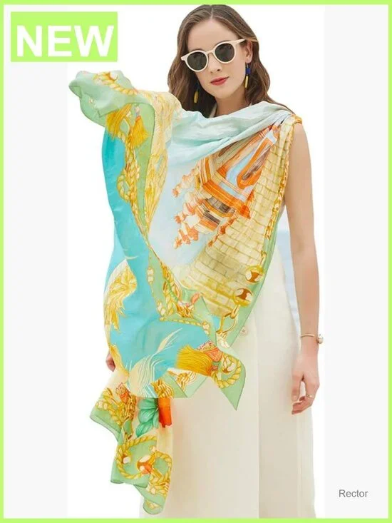 100% Mulberry Silk Shawl Wrap - Oversized, Lightweight, Breathable, Perfect for