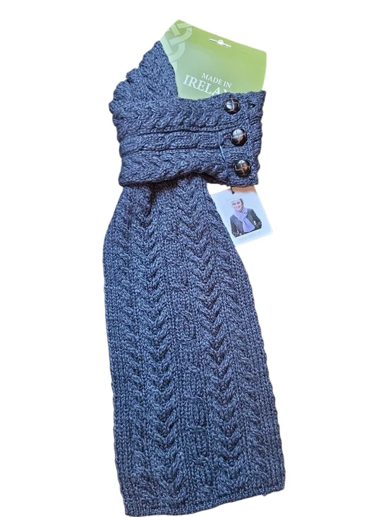 BLARNEY WOOLEN MILLS | NWT Merino Wool Button Loop‎ Scarf Made in Ireland | OS