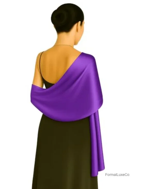 Large Silk Feel Fashion Scarf Shawl 70.5x35.4 In for Women