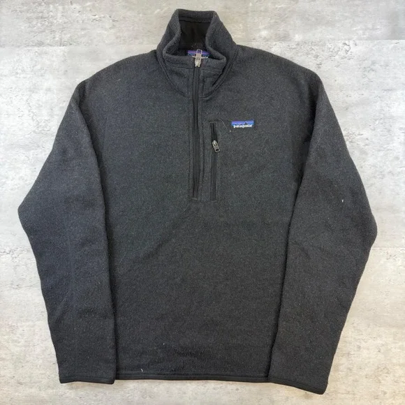 Patagonia Better Sweater 1/4 Zip Fleece Pullover Black Mens Small 25527
