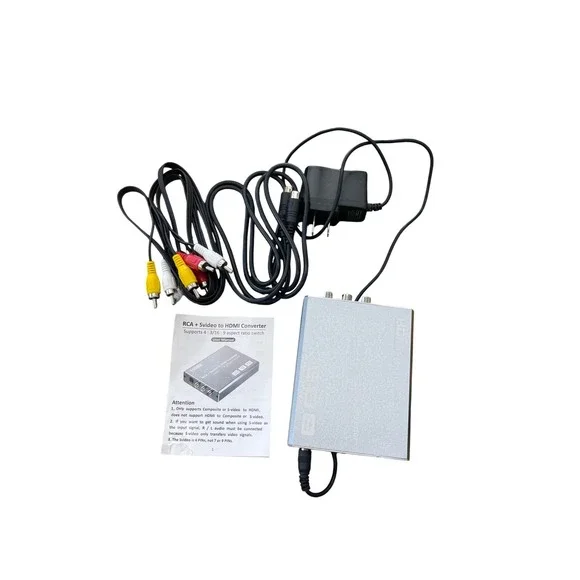 RCA S-Video‎ to HDMI Converter Adapter 1080p 4:3 16:9 Aspect Ratio Switch I05