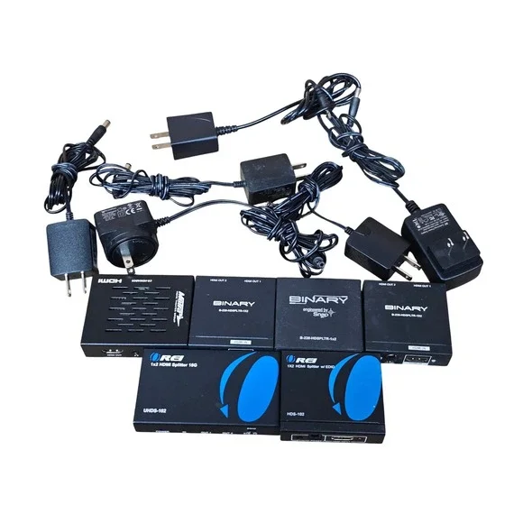 Binary OREI HDMI‎ Splitter Lot Mixed OS Black Solid 1x2 Distribution Hubs LOT 6