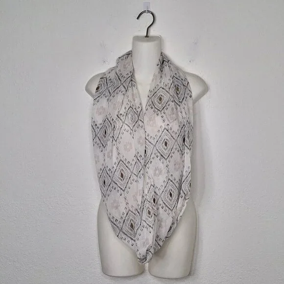 American Eagle Loop Scarf 100% Cotton Embroidered Boho Southwestern Summer 29X24