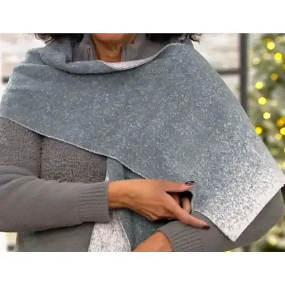 Barefoot Dreams Cozychic Lite Confetti Scarf in‎ Deep Sea Blue - Indigo NWT!
