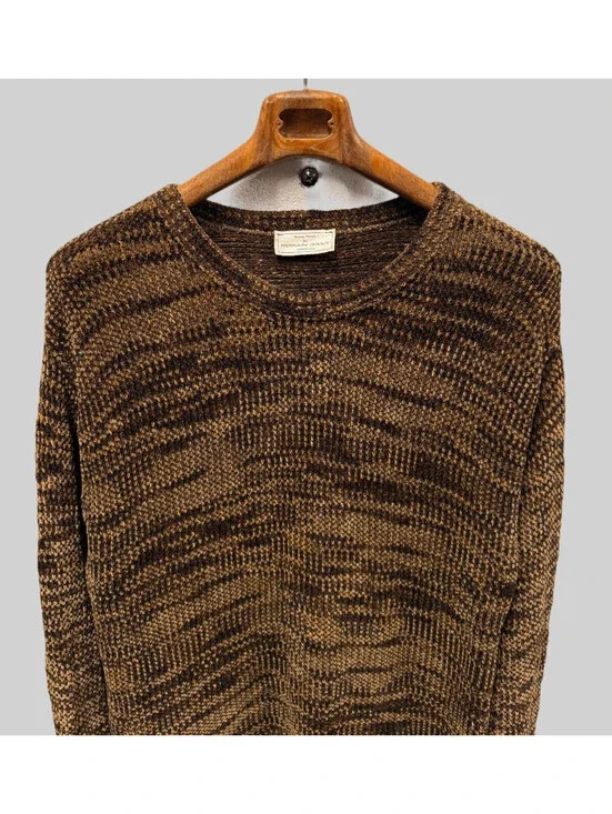 FRENCH RAGS Brenda French  Brown Knit Sweater Soft Jumper  22.5x30 L Large