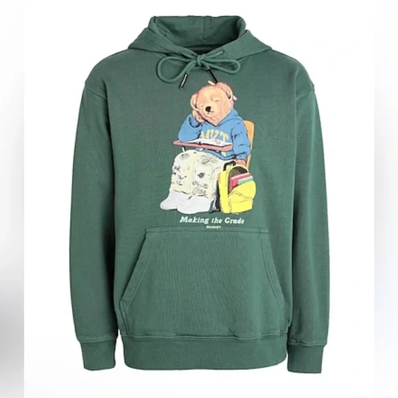 Market Making The Grade Green Bear Graphic Hoodie Mens