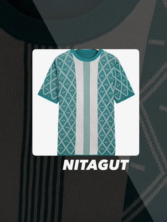 EUC Nitagut Striped & Geo Pattern Sweater