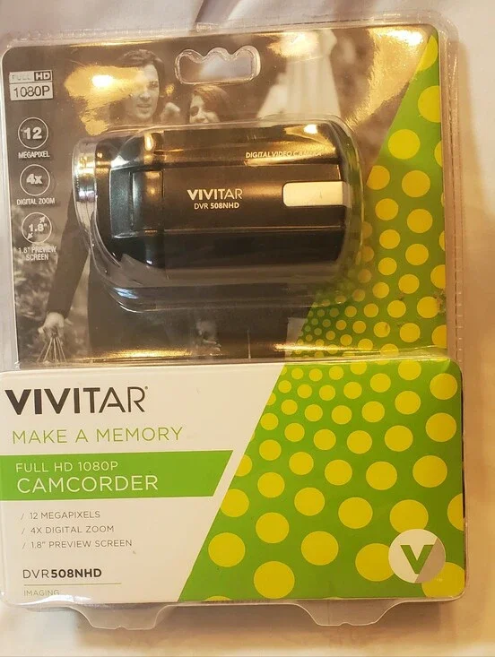 Vivitar DVR508NHD Full HD 1080p Black Camcorder 12MP 4x Zoom 1.8