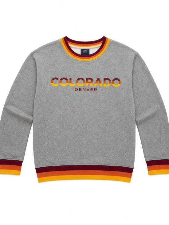 MV Sport Colorado Denver Grey Crewneck with Maroon & Gold Trim