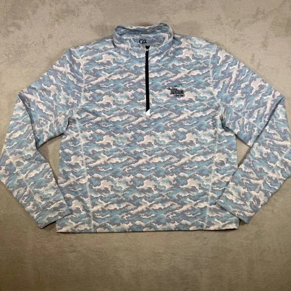 Cutter & Buck Mens DryTec 50+ UPF Quarter Zip Pullover Scottsdale‎ Silverado L