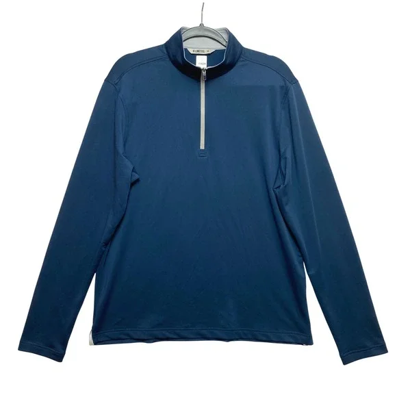 Linksoul LS4156 Pullover Mens Medium Blue Quarter Zip Long Sleeve Performance
