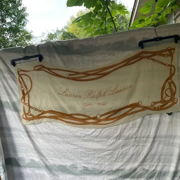 LAUREN RALPH LAUREN Signed Equestrian Tack Pure Wool SCARF WRAP 25