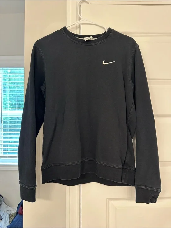Nike Black Crewneck Sweatshirt with White Swoosh