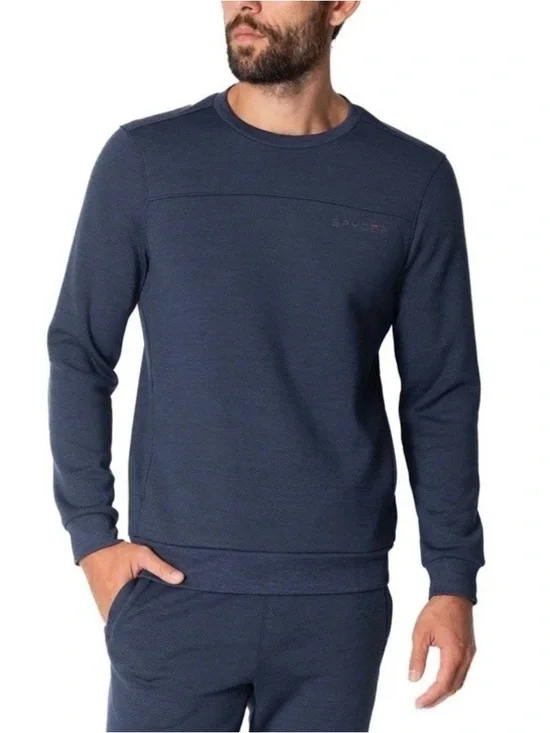 Spyder  Men’s Crew Neck Sweatshirt  Medium Navy Blue Moisture Wicking NWT M