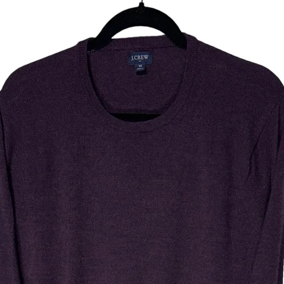J.Crew Merino Wool Blend Long Sleeve Crewneck Sweater Plum Purple Size Medium