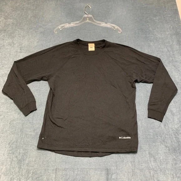 Columbia Sweater Mens Medium Black Cotton Blend Crewneck Raglan Sleeve Pullover