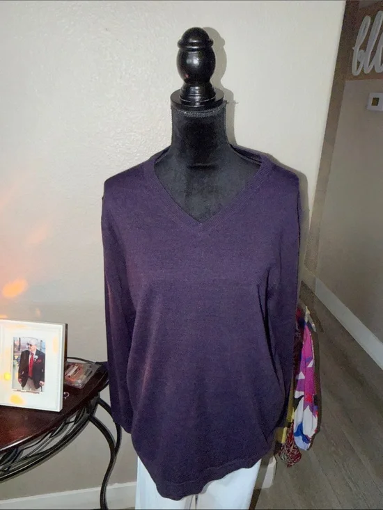Apt. 9 Men's V-Neck Sweater - Deep Purple