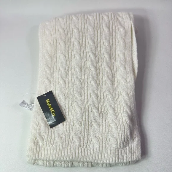 NEW Women's Style & Co Scarf/Wrap White
