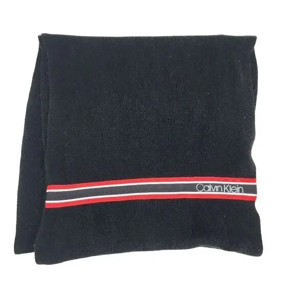 Calvin Klein Black Logo'd Super Soft Infinity Scarf