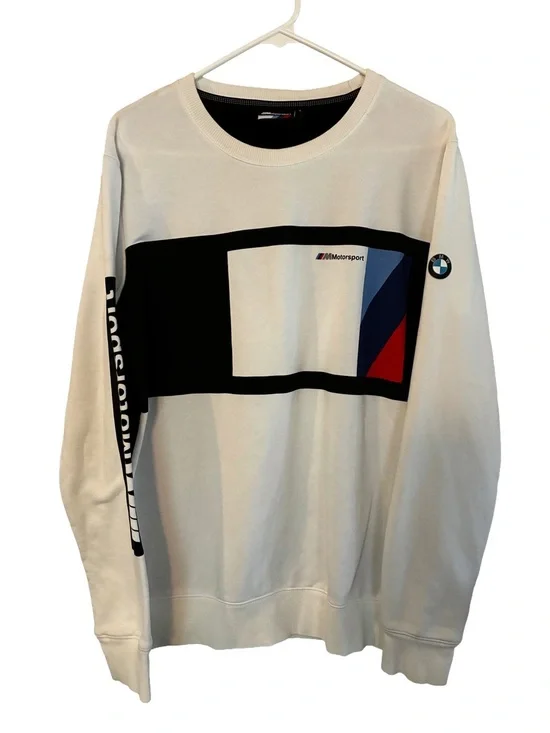 BMW M Motorsport Crewneck Sweatshirt Small 2019 White BMW Racing