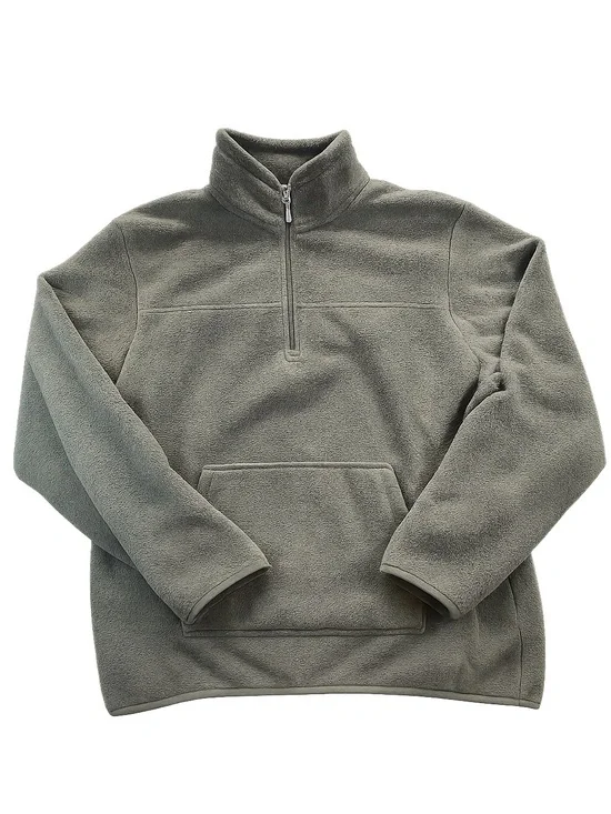 32 Degrees Heat Men’s XL Olive Green Quarter Zip Fleece Pullover Kangaroo Pocket