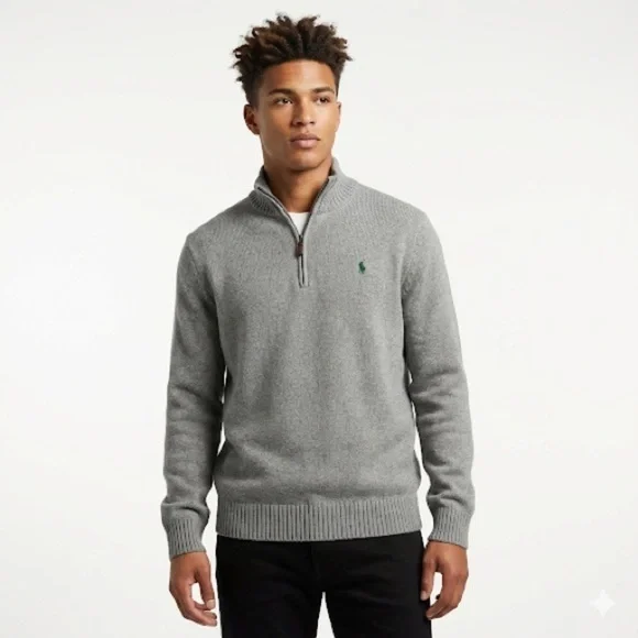 Polo Ralph Lauren Gray Zip-Up Sweater