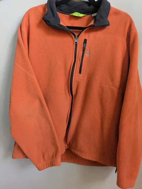IZOD Men’s 1/4 Zip Long Sleeve Fleece Perform X - Orange - Size L #222