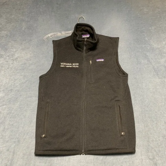 Patagonia Better Sweater Vest Mens Medium Black Sleeveless Pockets Full Zip