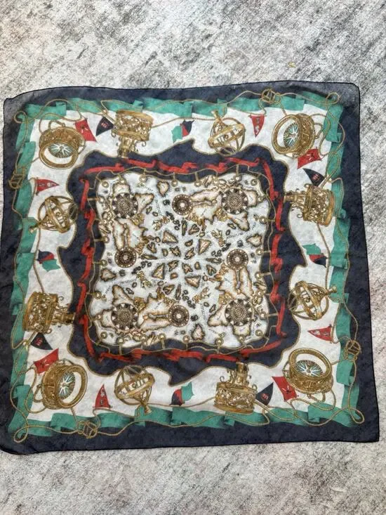 Royal Nautical Womens Scarf Made In Italy Ships Travel Cruise Classy EUC