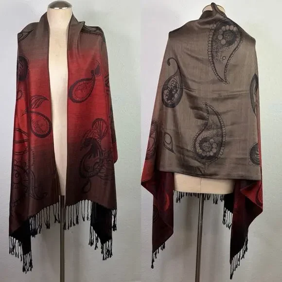G&K Group SRL Italian Paisley Rectangular Scarf, classic, elegant, travel, chic