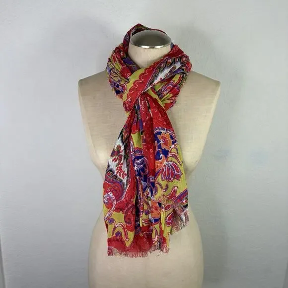 Tommy Bahama Paisley Print Scarf, rectangular, unknown material, boho, casual