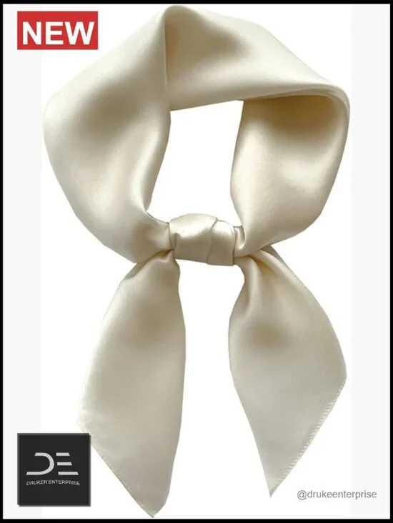 Polyester Satin Square Scarf for Women - 23.6