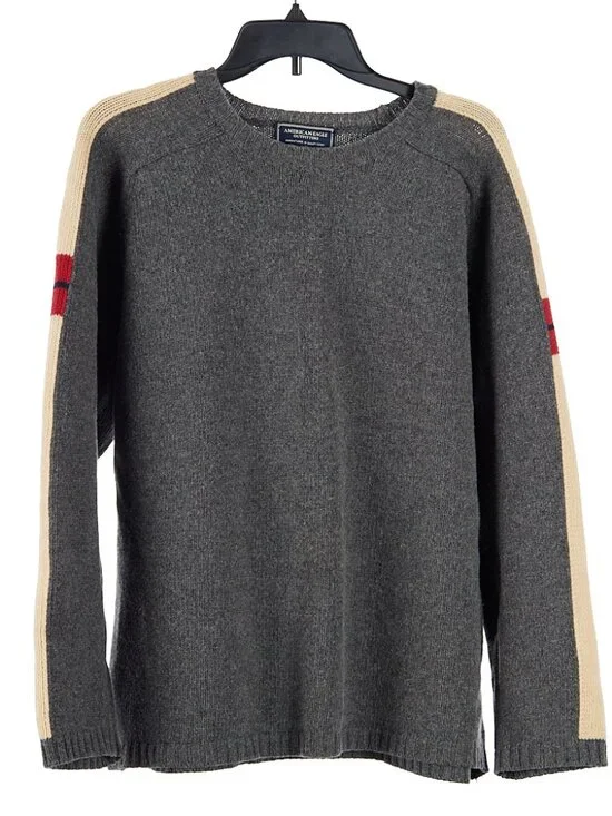 Vintage y2k American Eagle 100% Lambswool Gray Knit Sweater Men's Large