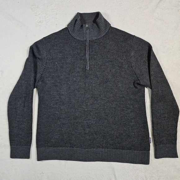 Patagonia Sweater Mens Wool 1/4 Zip Pullover Size Large.