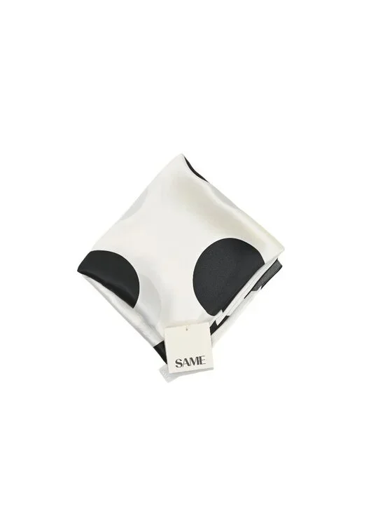 SAME Los Angeles Silk Scarf in Cream Polka Dot