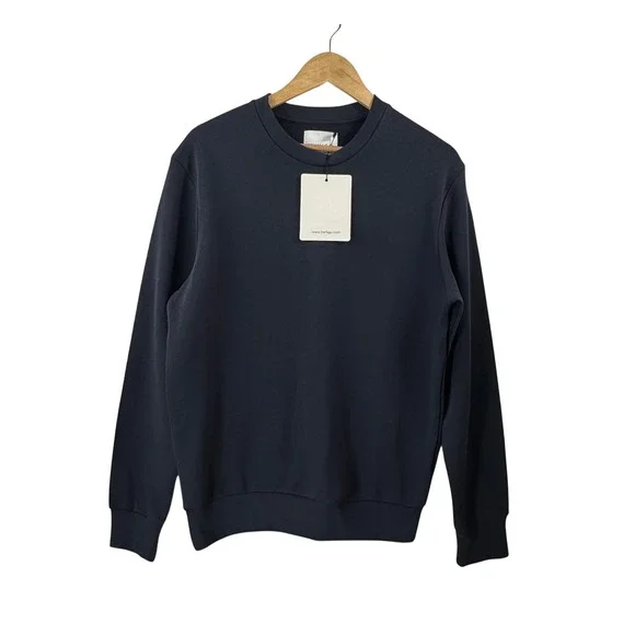 Inimigo Sweatshirt sz M Navy Blue Embroidered Heart Organic Cotton preppy