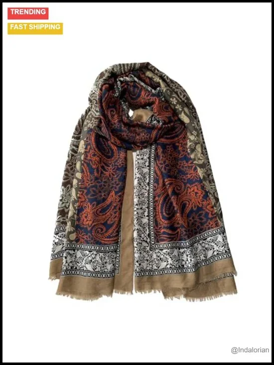 Paisley Pashmina Shawl Wrap Women Rave Scarf Soft Silky Boho All Seasons