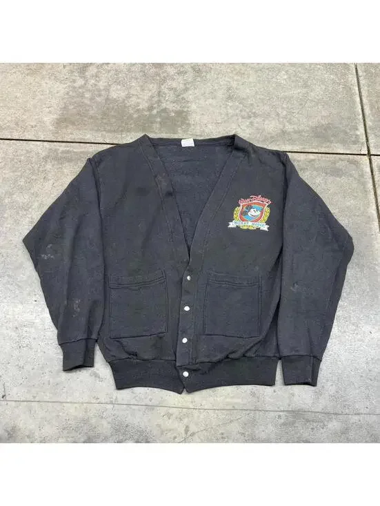 vintage walt disney world mickey mouse made in usa cardigan sweatshirt medium