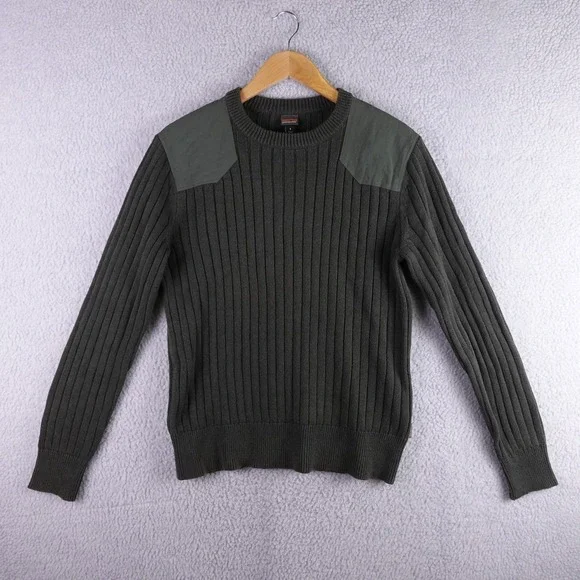 Patagonia Mens Ribbed Cotton Hemp Fog Cutter‎ Crewneck Sweater Olive Green S