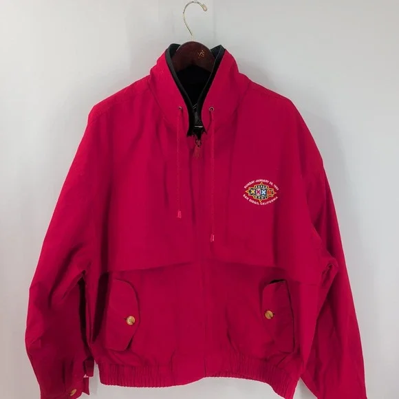 Vtg 90,s Super Bowl‎ XXXII San Diego Gear For Sports Mens Red Full Zip Jacket XL