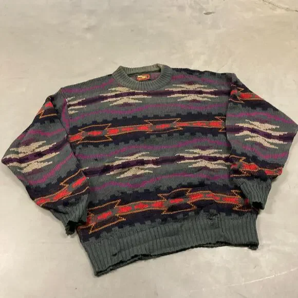 vintage y2k patterned sweater