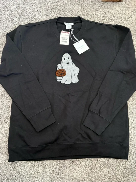 Cynthia Rowley Ghost Pumpkin Crewneck Sweater