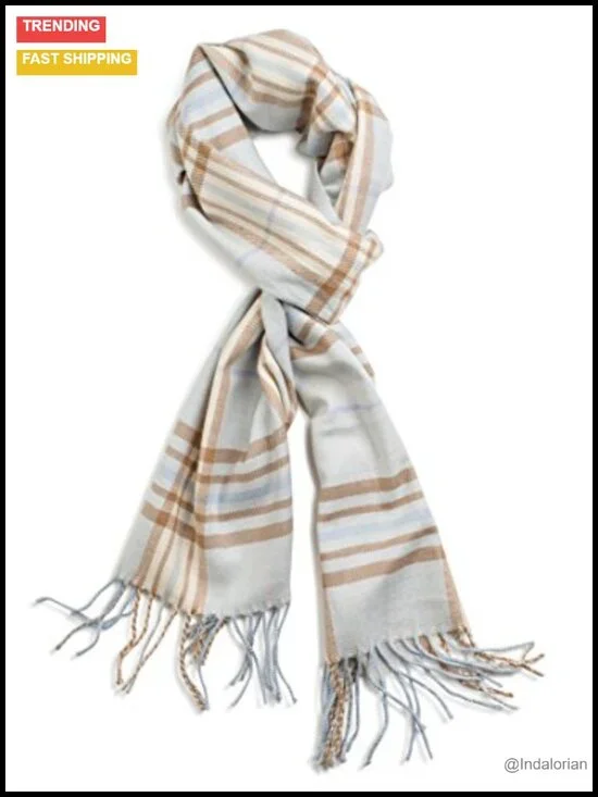 Super Soft Cashmere Feel Long Fashion Scarf with Fringes, Gift Box Included