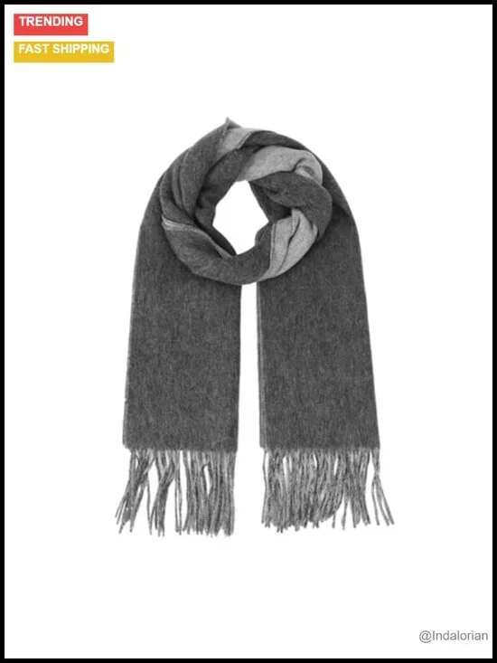 100% Wool Plaid Winter Scarf for Men and Women Cold Weather