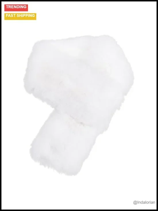 Faux Fur Scarf Removable Plush Collar Warm Thick Fuzzy Shawl Long Neck Scarves