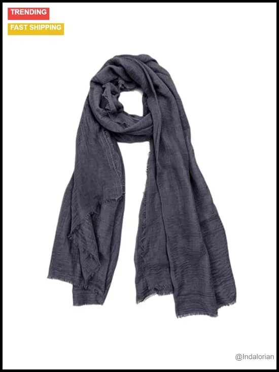 Summer Cotton Blend Crinkle Lightweight Soft Scarf Shawl Wrap 65x30